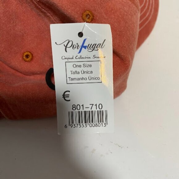 Portugal Lisboa Souvenir Distressed Orange Baseball Cap One Size NWT - Picture 5 of 11